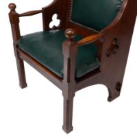 Liberty & Co. – Arts and Crafts Oak Armchair with Leather Cushion - Thumbnail 13
