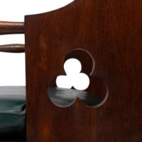 Liberty & Co. – Arts and Crafts Oak Armchair with Leather Cushion - Thumbnail 16