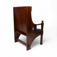 Liberty & Co. – Arts and Crafts Oak Armchair with Leather Cushion - Thumbnail 18
