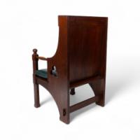 Liberty & Co. – Arts and Crafts Oak Armchair with Leather Cushion - Thumbnail 19