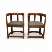 A Pair of Scottish School Armchairs of Barrell Form - Thumbnail 2