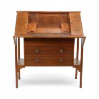 G. M. Ellwood for J. S. Henry. An Arts & Crafts Oak Writing Desk - Thumbnail 2
