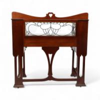 Shapland & Petter, Arts & Crafts Mahogany Desk with a Pierced Heart to the Top - Thumbnail 6