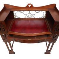 Shapland & Petter, Arts & Crafts Mahogany Desk with a Pierced Heart to the Top - Thumbnail 8