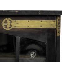 Glasgow School Green Stained Cypress Wood, Glazed Bookcase Mackintosh attributed - Thumbnail 5