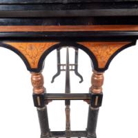 Gillow and Co., attributed – Aesthetic Movement Ebonised Fold-Over Floral Inlaid Card Table - Thumbnail 9