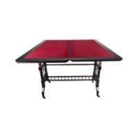 Gillow and Co., attributed – Aesthetic Movement Ebonised Fold-Over Floral Inlaid Card Table - Thumbnail 3