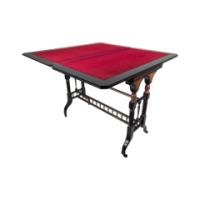 Gillow and Co., attributed – Aesthetic Movement Ebonised Fold-Over Floral Inlaid Card Table - Thumbnail 11