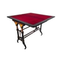 Gillow and Co., attributed – Aesthetic Movement Ebonised Fold-Over Floral Inlaid Card Table - Thumbnail 13