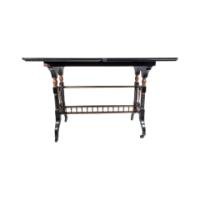 Gillow and Co., attributed – Aesthetic Movement Ebonised Fold-Over Floral Inlaid Card Table - Thumbnail 16