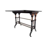Gillow and Co., attributed – Aesthetic Movement Ebonised Fold-Over Floral Inlaid Card Table - Thumbnail 15