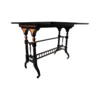 Gillow and Co., attributed – Aesthetic Movement Ebonised Fold-Over Floral Inlaid Card Table - Thumbnail 17