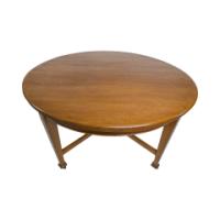 Jas Shoolbred (labelled). An Arts & Crafts Round Oak Dining Table - Thumbnail 3