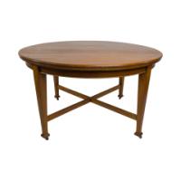 Jas Shoolbred (labelled). An Arts & Crafts Round Oak Dining Table - Thumbnail 4