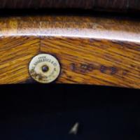 Jas Shoolbred (labelled). An Arts & Crafts Round Oak Dining Table - Thumbnail 11