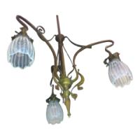An Art Nouveau Chandelier Retaining the Original Vaseline Shades - Thumbnail 15