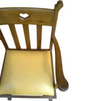 Pair of oak armchairs in the style of Liberty and Co. with heart cut-outs backs - Thumbnail 7