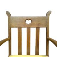 Pair of oak armchairs in the style of Liberty and Co. with heart cut-outs backs - Thumbnail 8