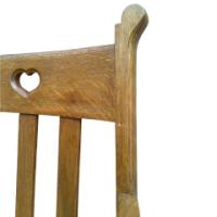 Pair of oak armchairs in the style of Liberty and Co. with heart cut-outs backs - Thumbnail 9