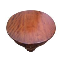 An Arts & Crafts/Art Nouveau Cast Iron Circular Side Table with a Solid Walnut Top - Thumbnail 5