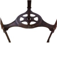 An Arts & Crafts/Art Nouveau Cast Iron Circular Side Table with a Solid Walnut Top - Thumbnail 7