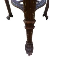 An Arts & Crafts/Art Nouveau Cast Iron Circular Side Table with a Solid Walnut Top - Thumbnail 8