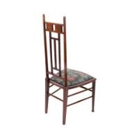E. G. Punnett for Liberty & Co., A Walnut Side Chair with Inlaid Floral Decoration - Thumbnail 2