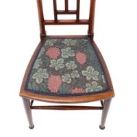 E. G. Punnett for Liberty & Co., A Walnut Side Chair with Inlaid Floral Decoration - Thumbnail 7