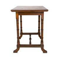 An Aesthetic Movement Oak Oblong Side Table with Ring Turned Legs, & Splayed Feet - Thumbnail 4