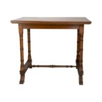An Aesthetic Movement Oak Oblong Side Table with Ring Turned Legs, & Splayed Feet - Thumbnail 5