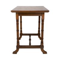 An Aesthetic Movement Oak Oblong Side Table with Ring Turned Legs, & Splayed Feet - Thumbnail 6