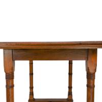 An Aesthetic Movement Oak Oblong Side Table with Ring Turned Legs, & Splayed Feet - Thumbnail 8