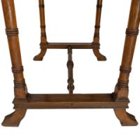 An Aesthetic Movement Oak Oblong Side Table with Ring Turned Legs, & Splayed Feet - Thumbnail 10