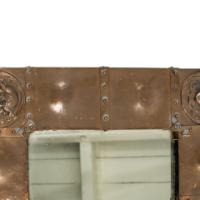 An Art Nouveau Heavy Gage Copper Wall Mirror with Art Nouveau Female Faces to Each Corner - Thumbnail 5