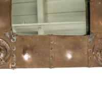 An Art Nouveau Heavy Gage Copper Wall Mirror with Art Nouveau Female Faces to Each Corner - Thumbnail 8