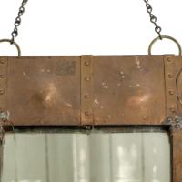An Art Nouveau Heavy Gage Copper Wall Mirror with Art Nouveau Female Faces to Each Corner - Thumbnail 10