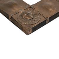 An Art Nouveau Heavy Gage Copper Wall Mirror with Art Nouveau Female Faces to Each Corner - Thumbnail 13