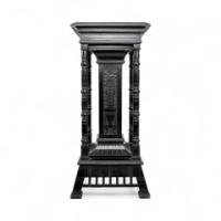 Henry W Batley Aesthetic Movement Ebonised Pedestal Stand with Carved Sunflowers