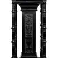 Henry W Batley Aesthetic Movement Ebonised Pedestal Stand with Carved Sunflowers - Thumbnail 2