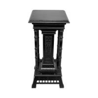 Henry W Batley Aesthetic Movement Ebonised Pedestal Stand with Carved Sunflowers - Thumbnail 3