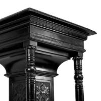 Henry W Batley Aesthetic Movement Ebonised Pedestal Stand with Carved Sunflowers - Thumbnail 7