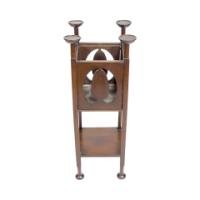 Shapland and Petter – Arts and Crafts Mahogany Plant Stand with Pierced Panels - Thumbnail 4