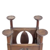 Shapland and Petter – Arts and Crafts Mahogany Plant Stand with Pierced Panels - Thumbnail 7