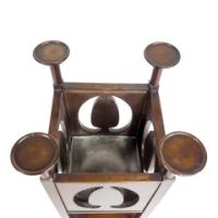 Shapland and Petter – Arts and Crafts Mahogany Plant Stand with Pierced Panels - Thumbnail 8