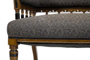 Bruce Talbert for Gillow and Co. – Aesthetic Movement Ebonised & Parcel-Gilt Settee - Thumbnail 6