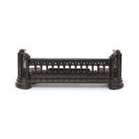 A Small Gothic Revival Cast Iron Fender with Pierced Trefoil Decoration