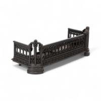 A Small Gothic Revival Cast Iron Fender with Pierced Trefoil Decoration - Thumbnail 4