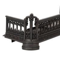 A Small Gothic Revival Cast Iron Fender with Pierced Trefoil Decoration - Thumbnail 3