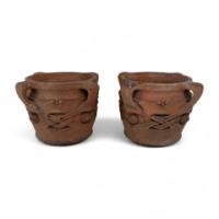 Archibald Knox. Liberty & Co., A Rare & Original Pair of Terracotta Olaf Planters