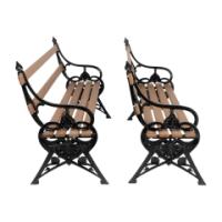 Coalbrookdale. Lily Pad Pair of Aesthetic Movement Cast Iron Garden Benches - Thumbnail 2